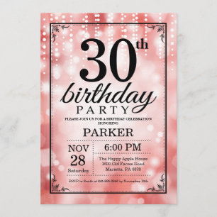 30e anniversaire Invitation Parties scintillant ro
