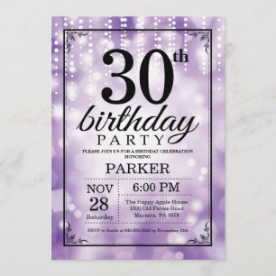 30e anniversaire Invitation Parties scintillant vi
