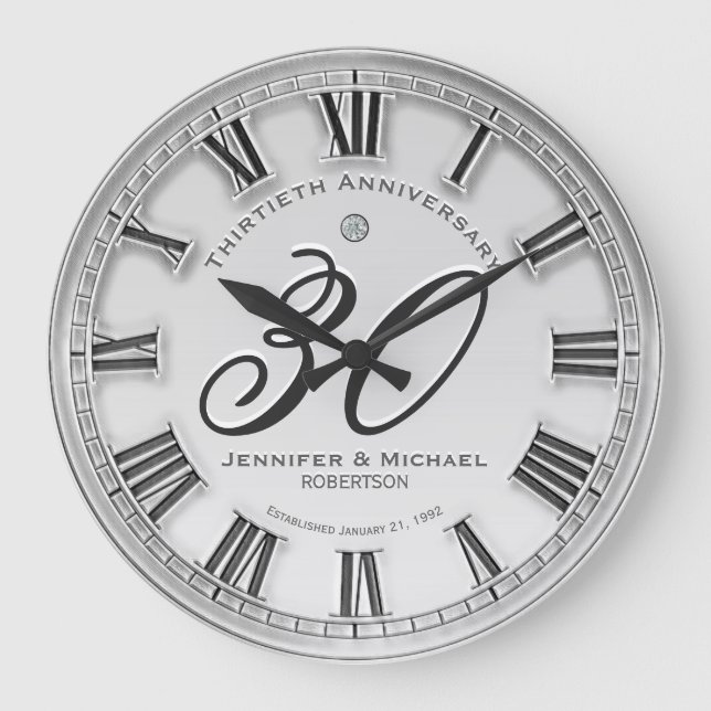 30e anniversaire Mariage d'argent Grande horloge (Recto)