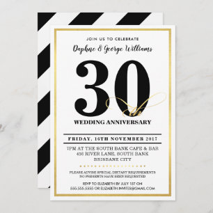 30E ANNIVERSAIRE MARIAGE INVITATIONS élégants en o