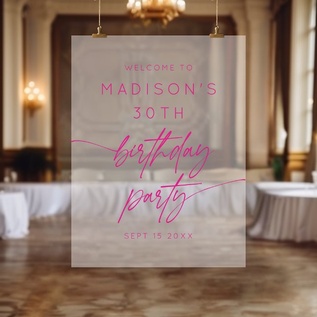 30e anniversaire minimum Pink Frosted Bienvenue (Créateur téléchargé)