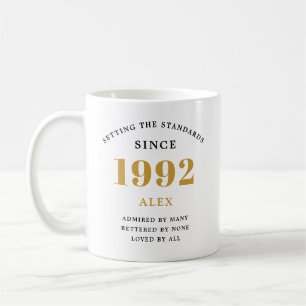 30e anniversaire Nom 1992 Elegant Chic Coffee Mug