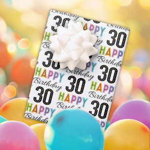 30e anniversaire Papier d'enveloppement de typogra