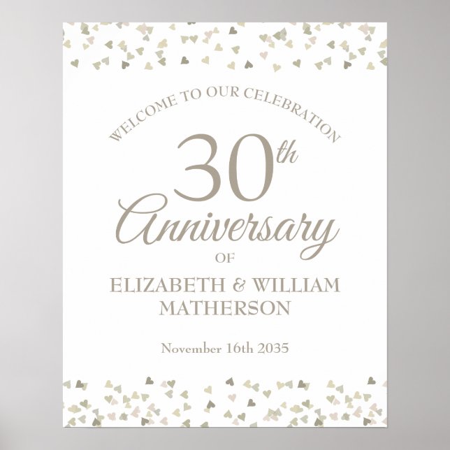 30e anniversaire Pearl Love Hearts Affiche de bien (Devant)