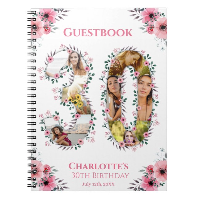 30e anniversaire Photo rose Fleur blanc Livre d'in (Devant)