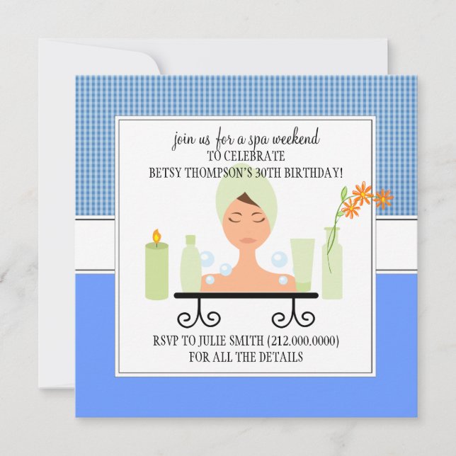 30e anniversaire Spa Weekend Getaway Invitation (Devant)
