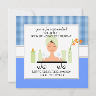 30e anniversaire Spa Weekend Getaway Invitation
