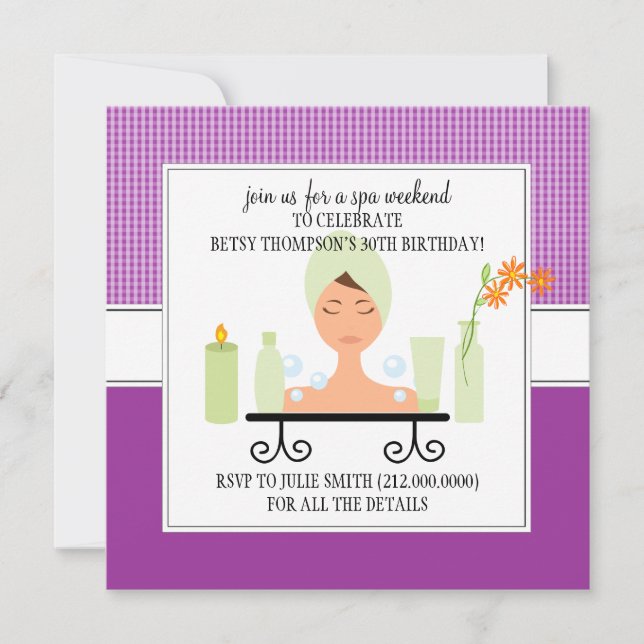 30e anniversaire Spa Weekend Getaway Invitation (Devant)