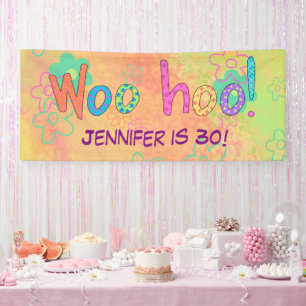 30e anniversaire WooHoo Nom Bannière personnalisée