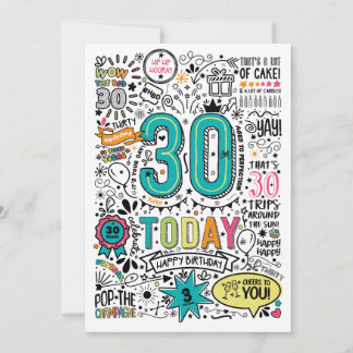 30e carte d'anniversaire | Carte d'anniversaire