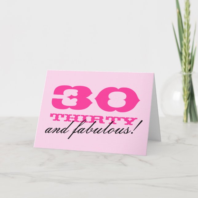 30e carte d'anniversaire pour femmes | 30 et fabul (Devant)