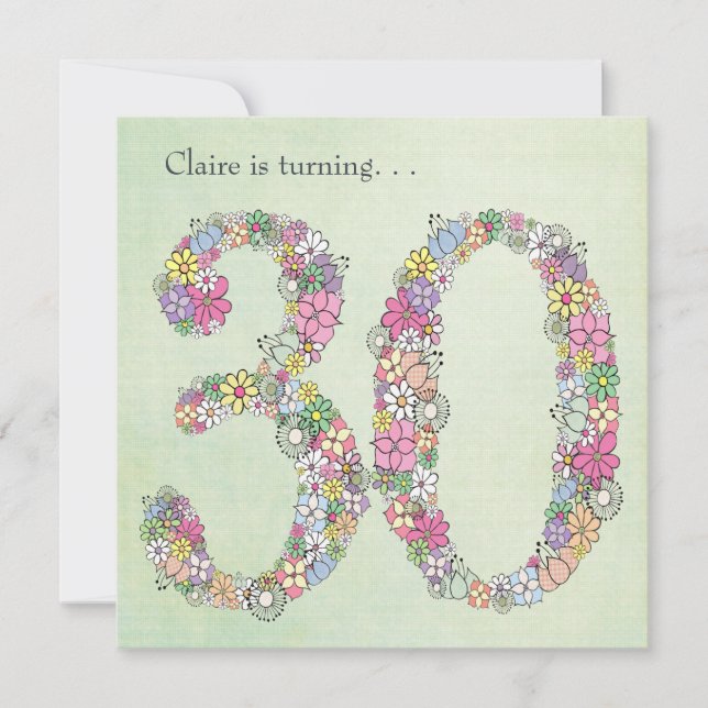 30e Dames Anniversaire Fête Invitation personnalis (Devant)