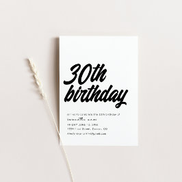 30e Invitation de fête d'anniversaire
