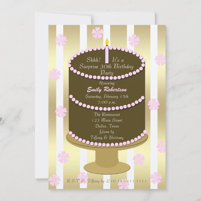 30e Invitation de fête d'anniversaire surprise (Devant)