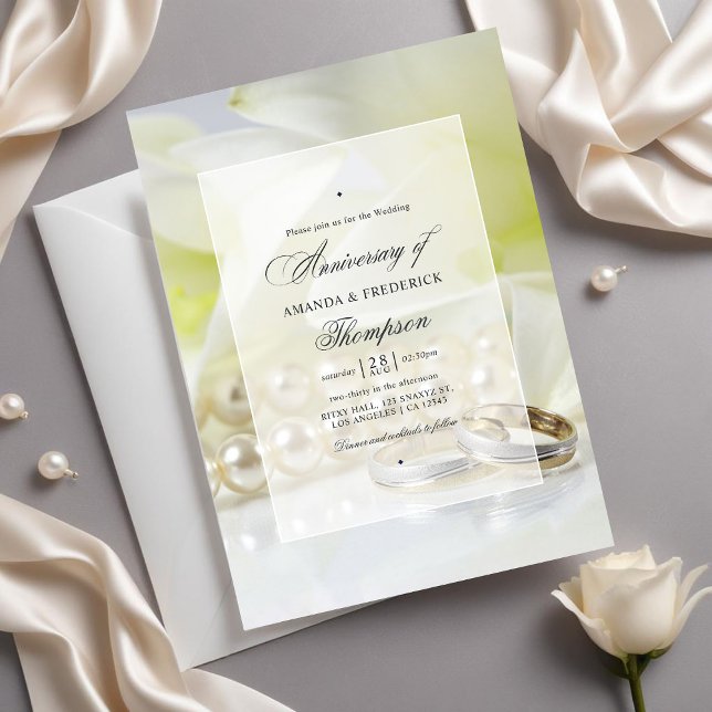 30e Mariage Pearl Anniversaire Photo Invitation (30th Pearl Wedding Anniversary)