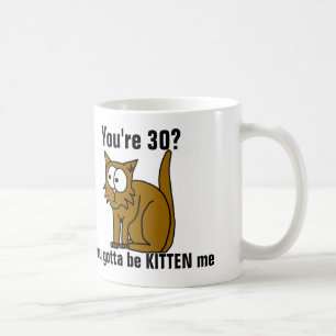 30ème anniversaire drôle, tasse de café de chat