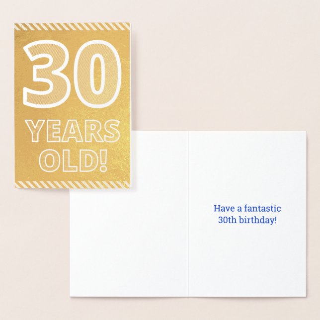 30ème anniversaire : Grave "30 ans !" Carte Gold F (Affichage)