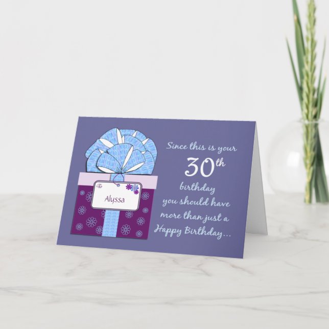 30ème Carte personnalisable d'anniversaire (Devant)