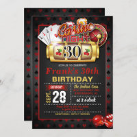 30ème invitation d'anniversaire de casino