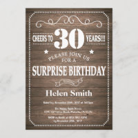 30ème invitation d'anniversaire de surprise