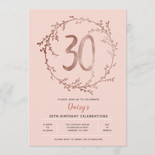 30ème invitation d'anniversaire d'or de filles