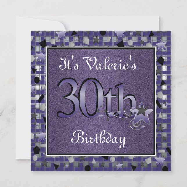 30ème invitation heureuse de fête d'anniversaire (Devant)