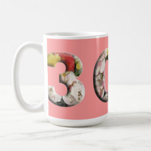 30ème jalon floral Mug personnalisé