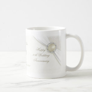 30ème tasse d'anniversaire de mariage de damassé