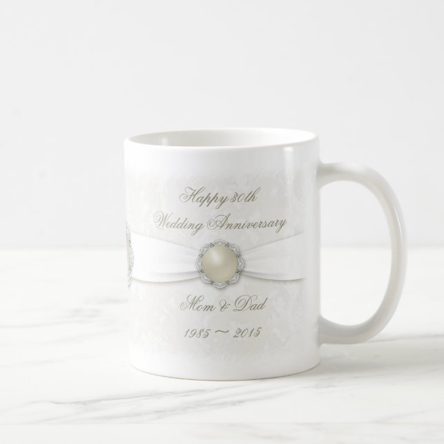 30ème tasse d'anniversaire de mariage de damassé (Droite)