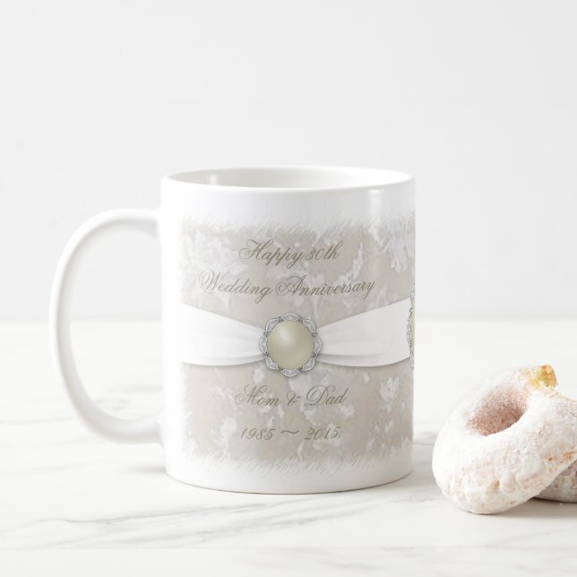 30ème tasse de café d'anniversaire de mariage de (Avec donut)