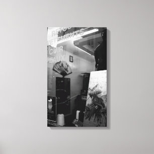 30ter Rue Gassendi Paris Schwarz-weiße Leinwand