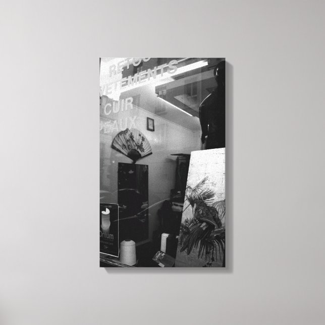 30ter Rue Gassendi Paris Schwarz-weiße Leinwand (Vorderseite)