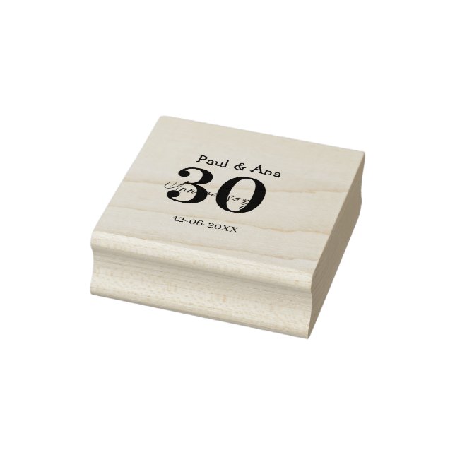 30th anniversary purple bold letter name simple re gummistempel (Stempel)