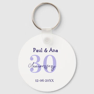 30th anniversary purple bold letter name simple re schlüsselanhänger