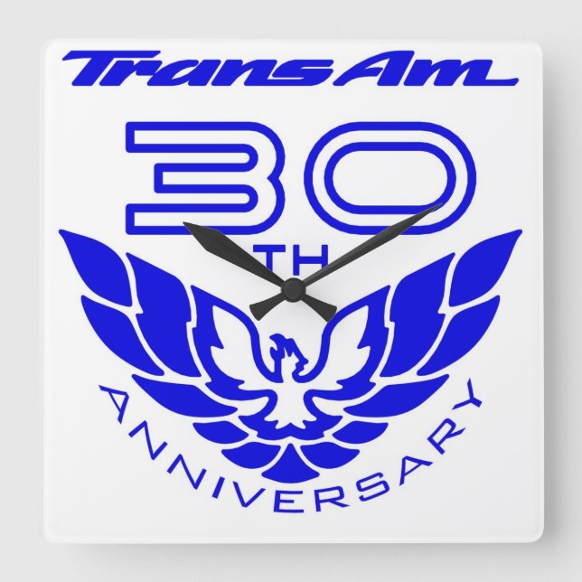 30th anniversary trans am clock quadratische wanduhr (Vorderseite)