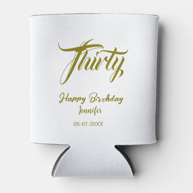 30th birthday add name date year gold template thi dosenkühler (Vorderseite)