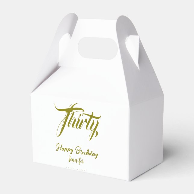 30th birthday add name date year gold template thi geschenkschachtel (Vorderseite)