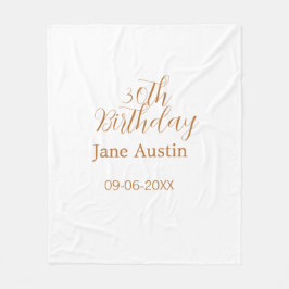 30th birthday copper brown simple stylish name dat fleecedecke