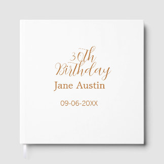 30th birthday copper brown simple stylish name dat gästebuch
