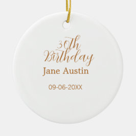 30th birthday copper brown simple stylish name dat keramik ornament