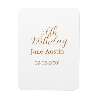 30th birthday copper brown simple stylish name dat magnet