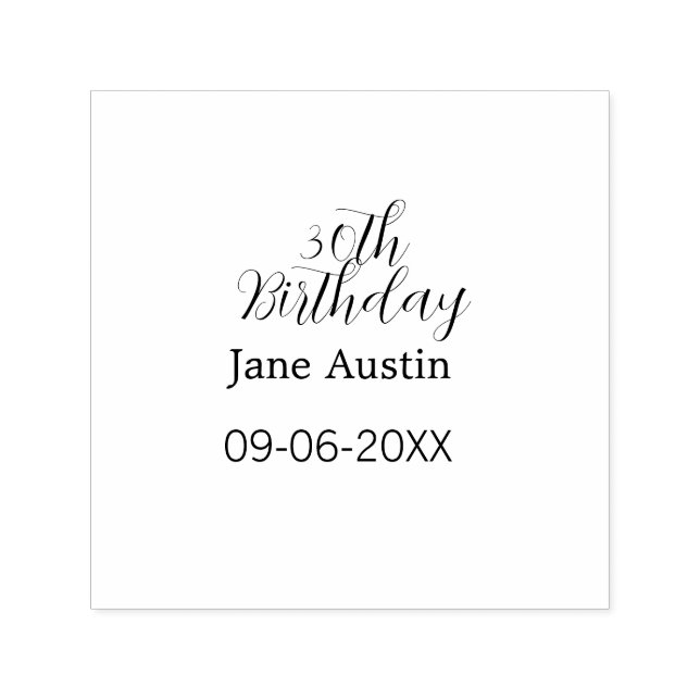 30th birthday copper brown simple stylish name dat permastempel (Design)