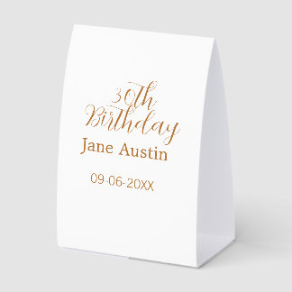 30th birthday copper brown simple stylish name dat tischaufsteller 