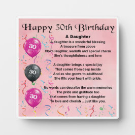 30th Birthday Daughter Poem Platte Fotoplatte