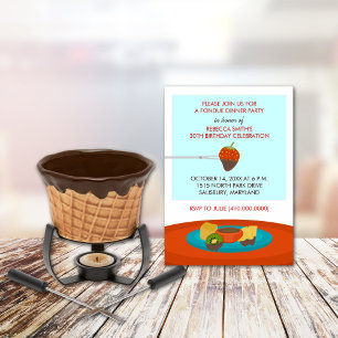 30th Birthday Fondue Dinner Party Invitations Einladung