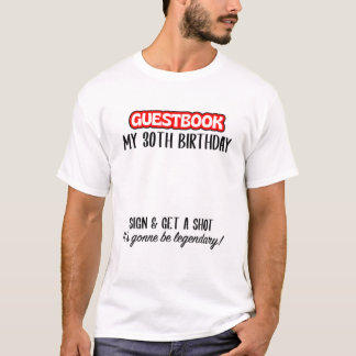 30th Birthday Gästebuch - Unterschreiben Sie und m T-Shirt