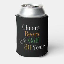 30th Birthday Golf Cheers Beers Party Black Gold