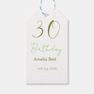 30TH BIRTHDAY GREEN NAME DATE BOLD RETRO PASTEL SI GESCHENKANHÄNGER