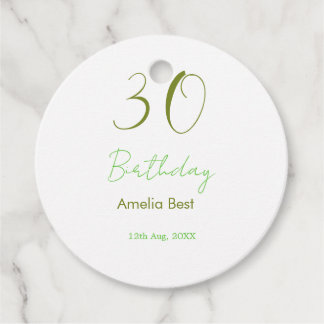 30TH BIRTHDAY GREEN NAME DATE BOLD RETRO PASTEL SI GESCHENKANHÄNGER