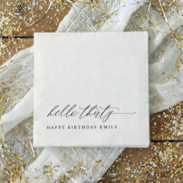 30th Birthday Party Hello 30 Modern Milestone Serviette